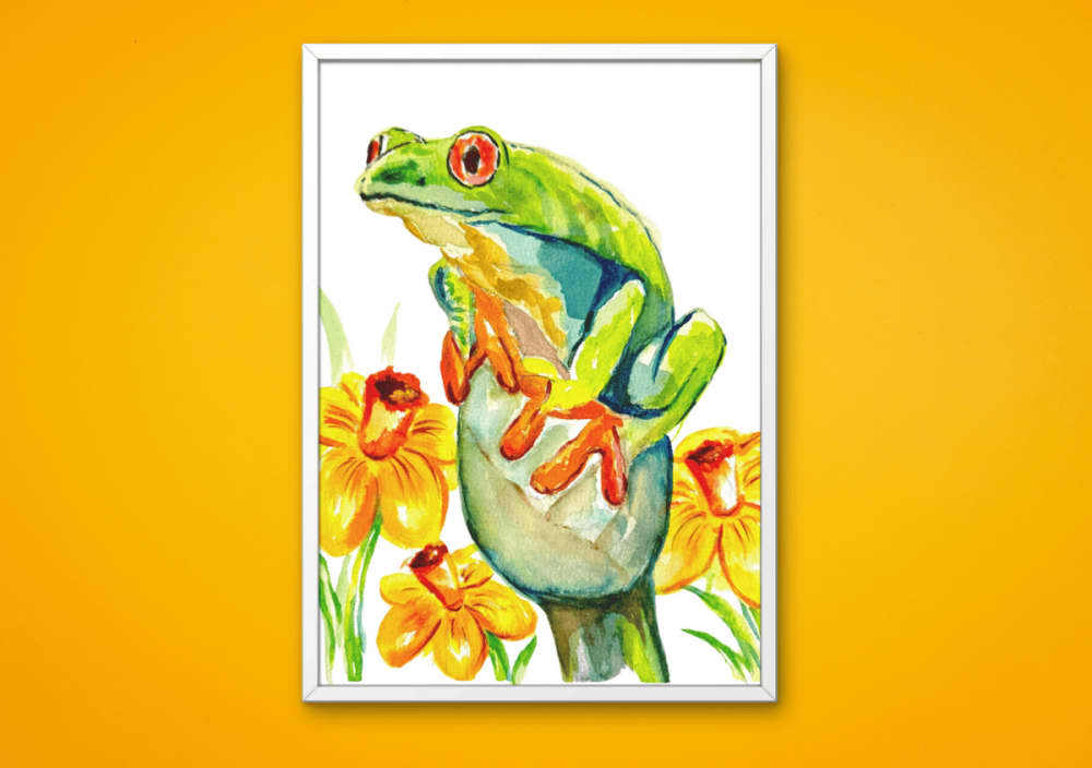 Live Replay: Watercolor Frog And Daffodils