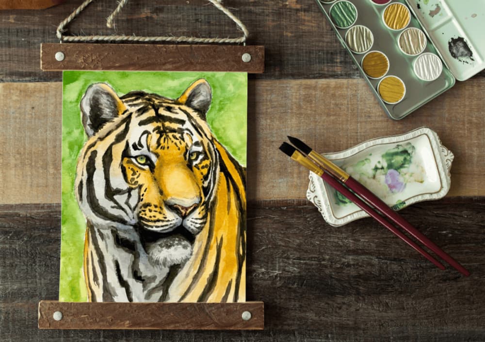 Live Replay: Realistic Watercolor Tiger