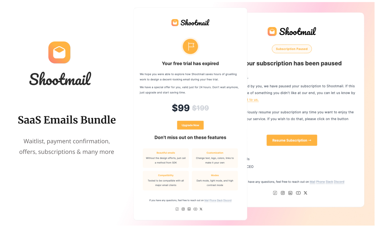 SaaS Emails Bundle mail bundle