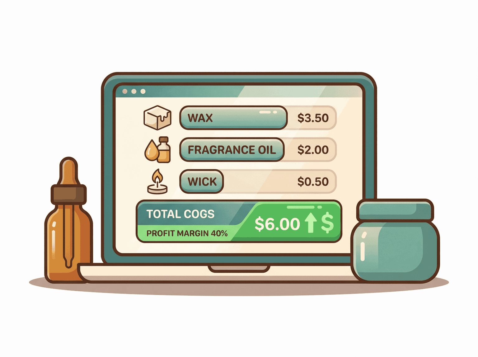 Craftybase recipe and bill of materials software UI — product recipe costing, materials, and batch cost rollup (Craftybase features page; product now markets as Stocksmith)