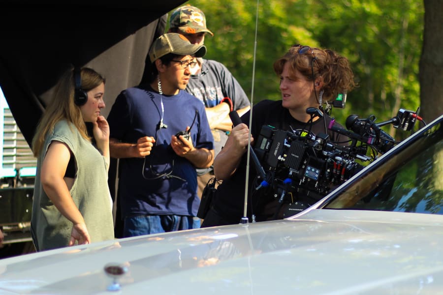 Cinematographer Liza Gipsova working on Bench Seats