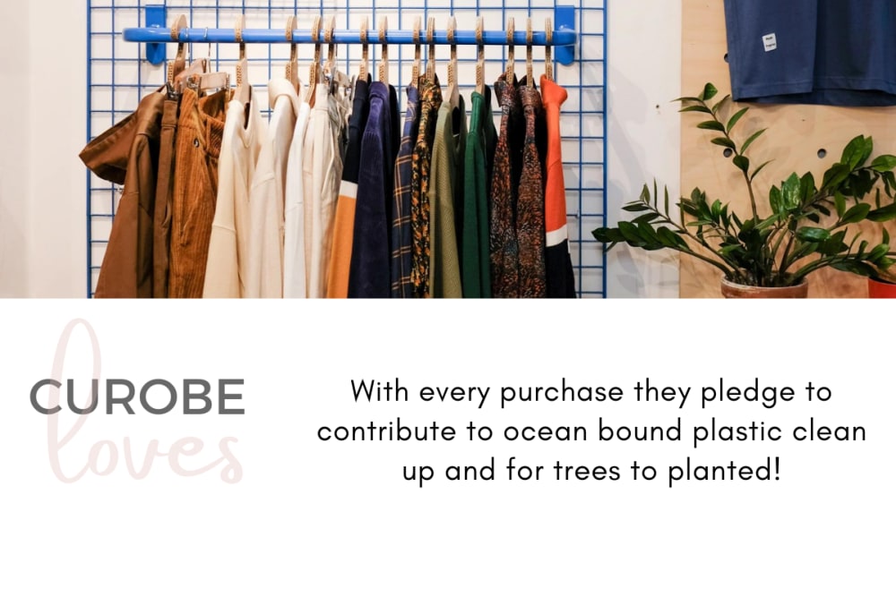 Curobe loves Brava Fabrics because with every purchase they pledge to contribute to ocean bound plastic clean up and for trees to planted!