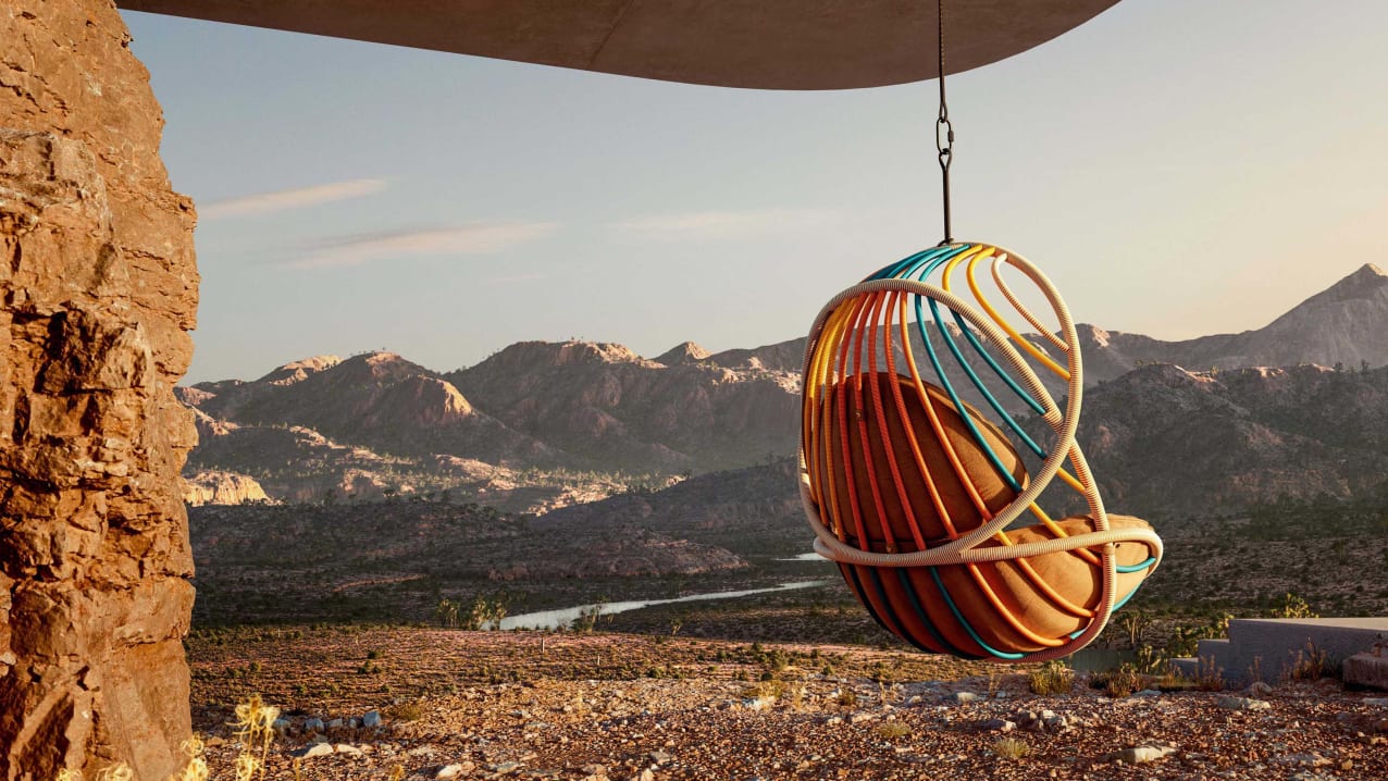 Light as air: The KIDA Hanging Lounge wrapped in Dusk Touch Fiber