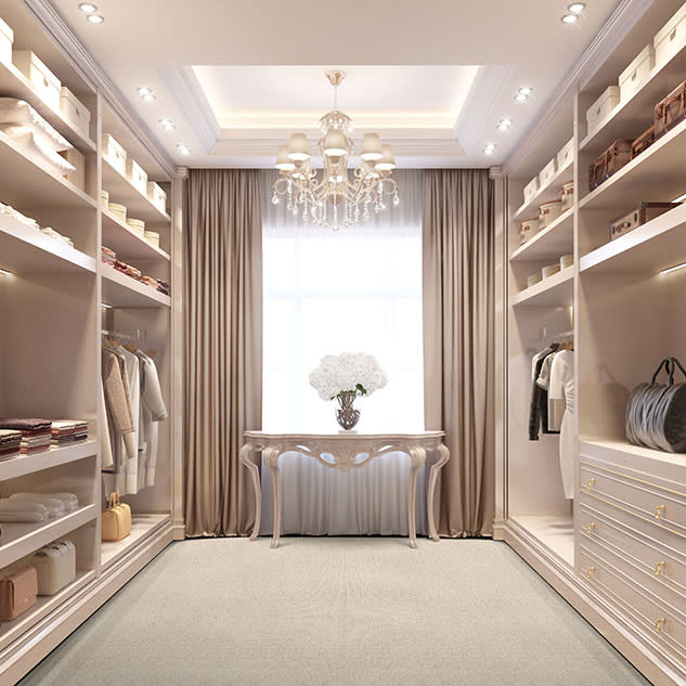 Pure Wool Shasta Macadamia Broadloom Carpet in Closet