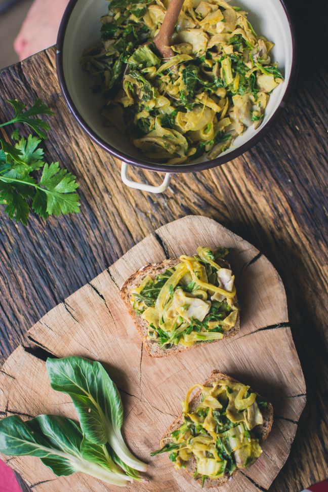 porcini-toast-chard