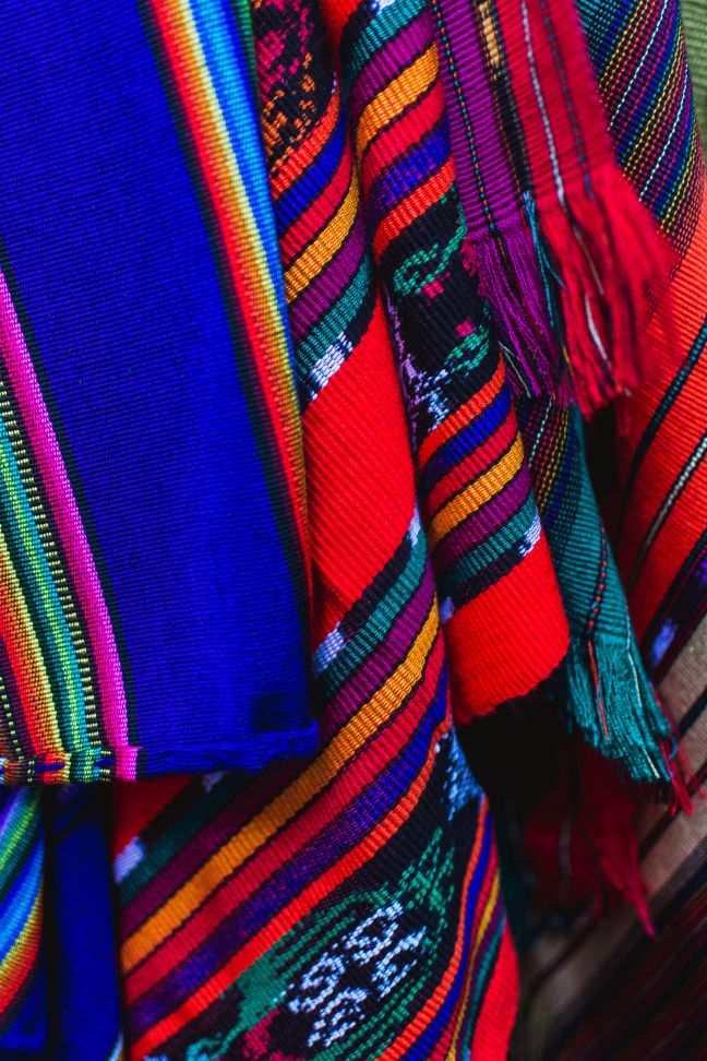 Colourful clothes from the chichi market in Guatemala.