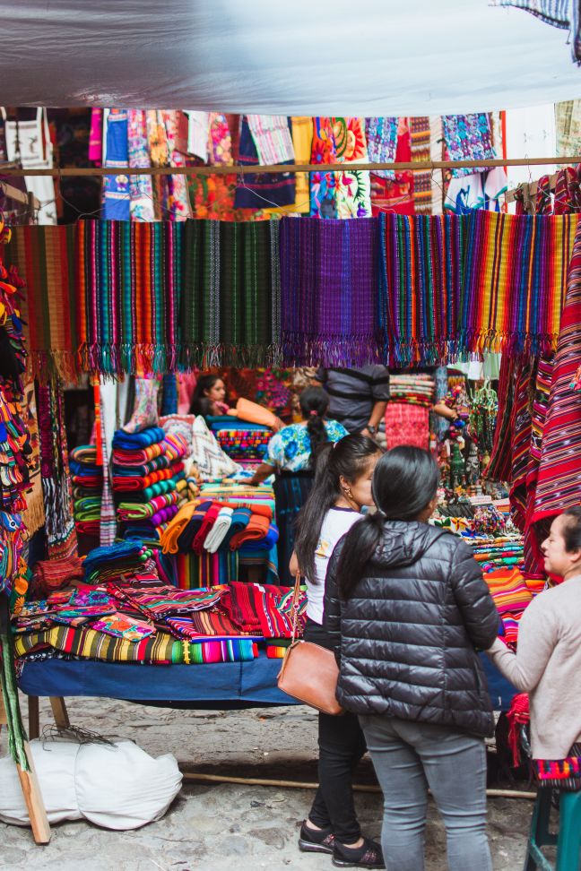 Colourful clothes from the chichi market in Guatemala.