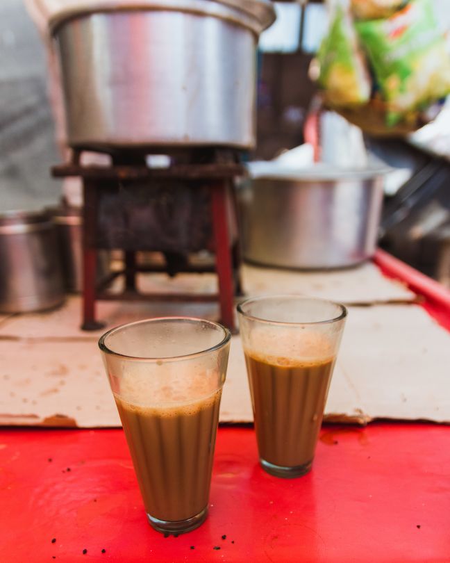 Masala chai v Paharganj.
