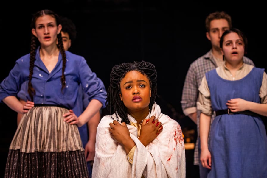 Jeysla Rosario Santos (Reader) and Carlyle Quinn (Alto), Henry Drangel (Tenor), Maya Mor-Mitrani (Soprano), Sebastian Wittmoser Herrera (Bass)