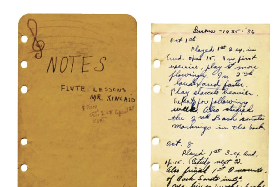 Julius Baker lesson notes