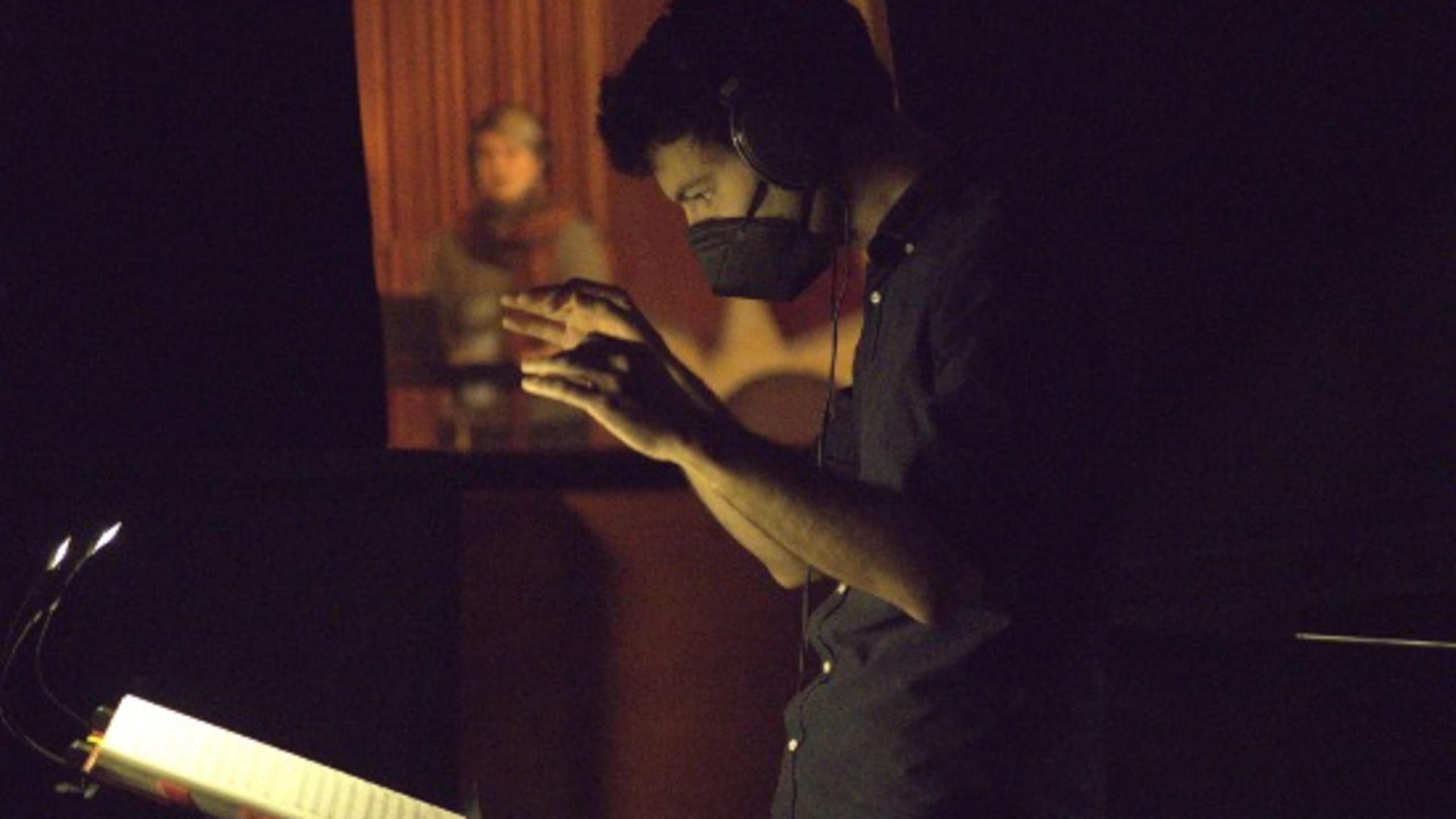 Robert Kahn conducting Mercy recording session