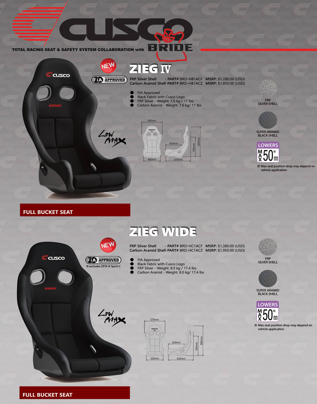 BRIDE Racing Seats — CUSCO USA Inc.