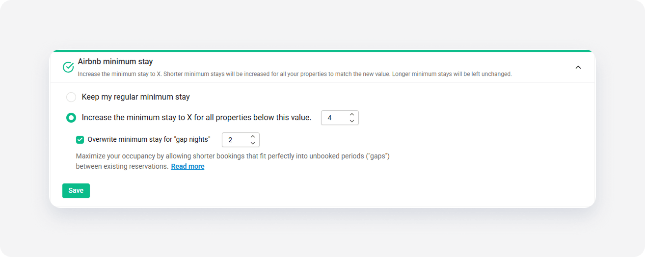 Airbnb channel settings minstay