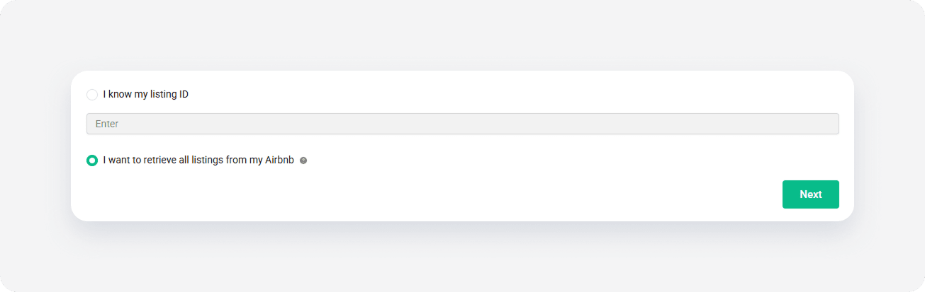 Airbnb listing retrieval options