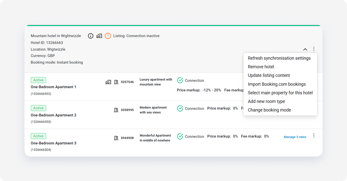 Booking Propertysettings Hotelmenu
