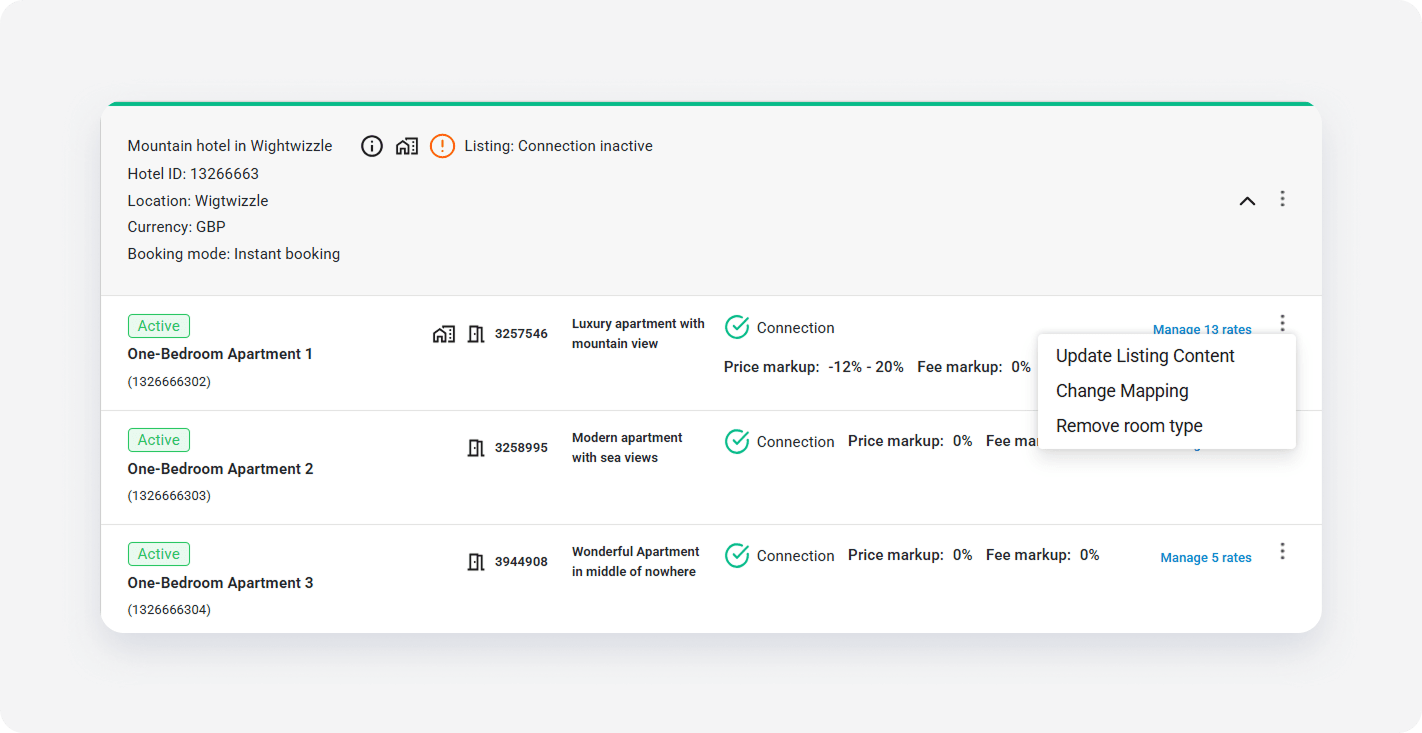 Booking Propertysettings Roommenu