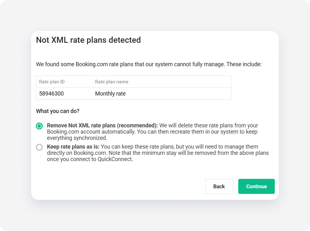 Booking XML rates