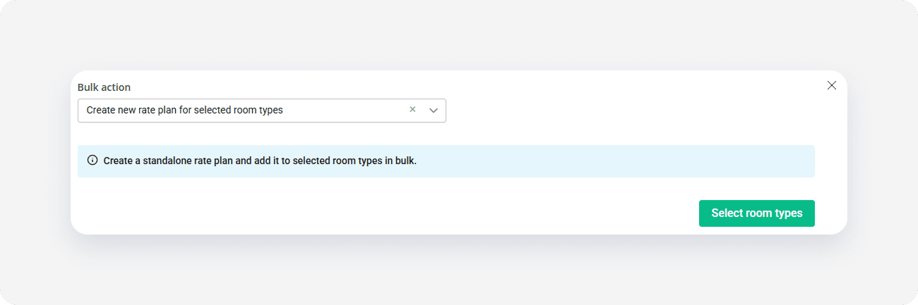 Bulk actions create new rate