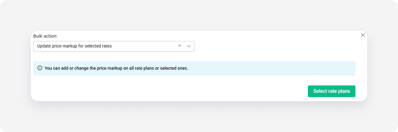 Bulk actions update price markup