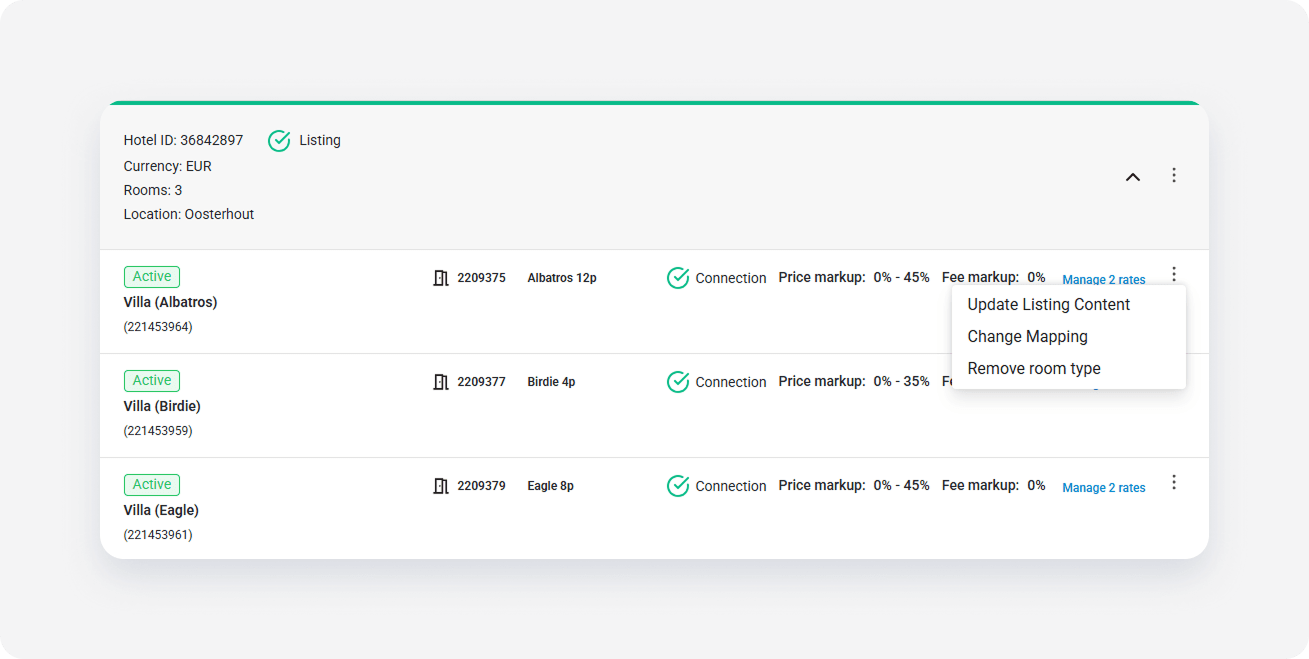 Expedia property settings room menu