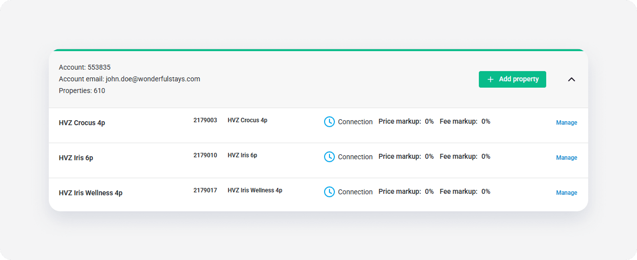 Google property settings