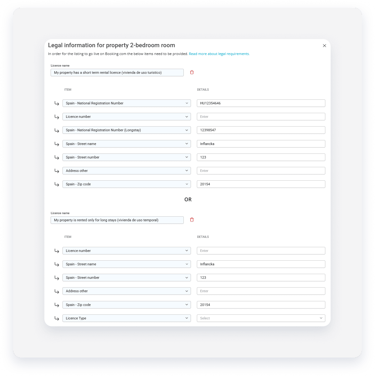 Property Settings fix license window with two options