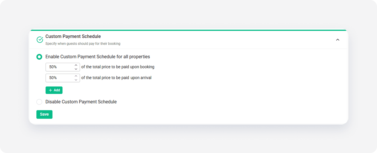 Vrbo channel settings payment schedule