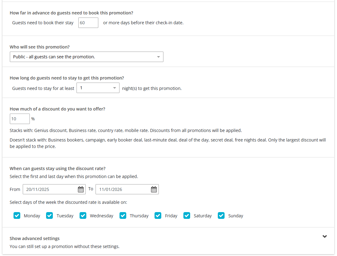 Promotion form