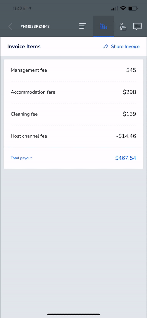 Mobile app Sending an invoice to a guest Guesty Help Center