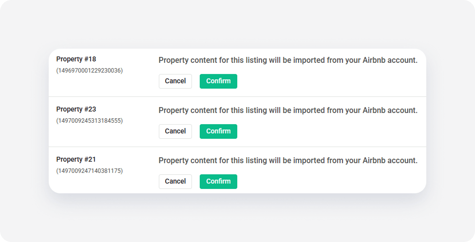 Airbnb Property Settings Import Confirm