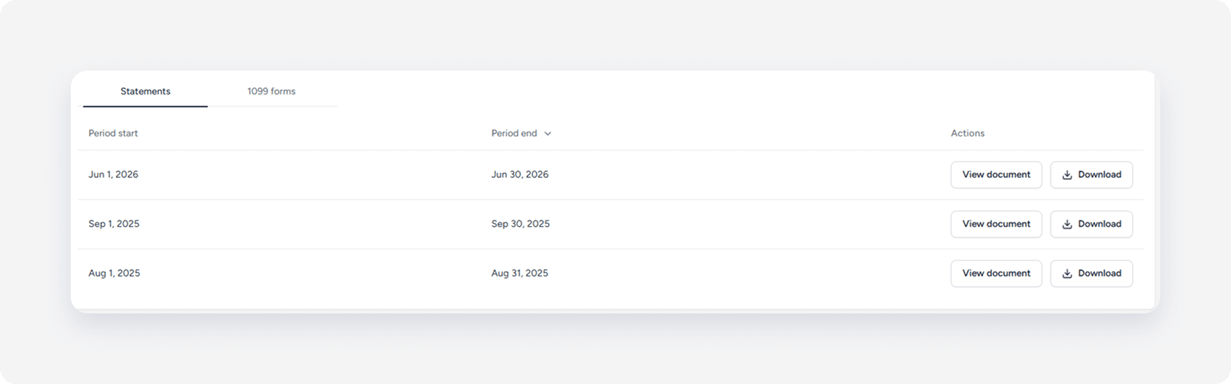 Owners Portal accounting tab