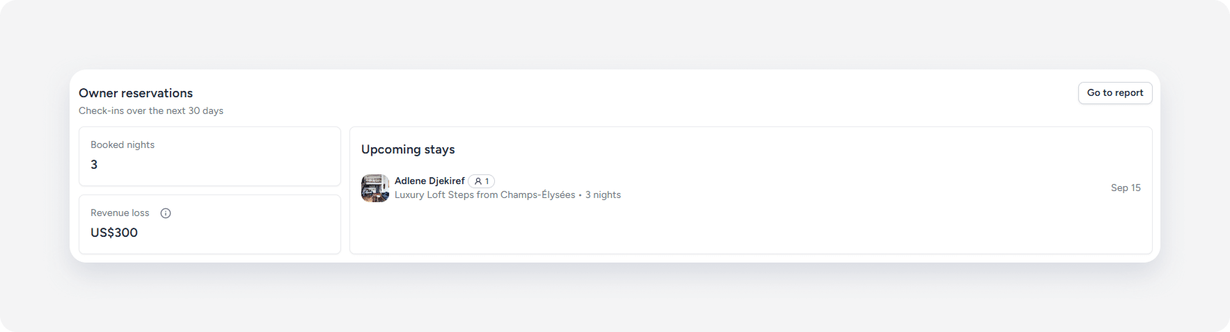 Owners Portal owner reservation tab