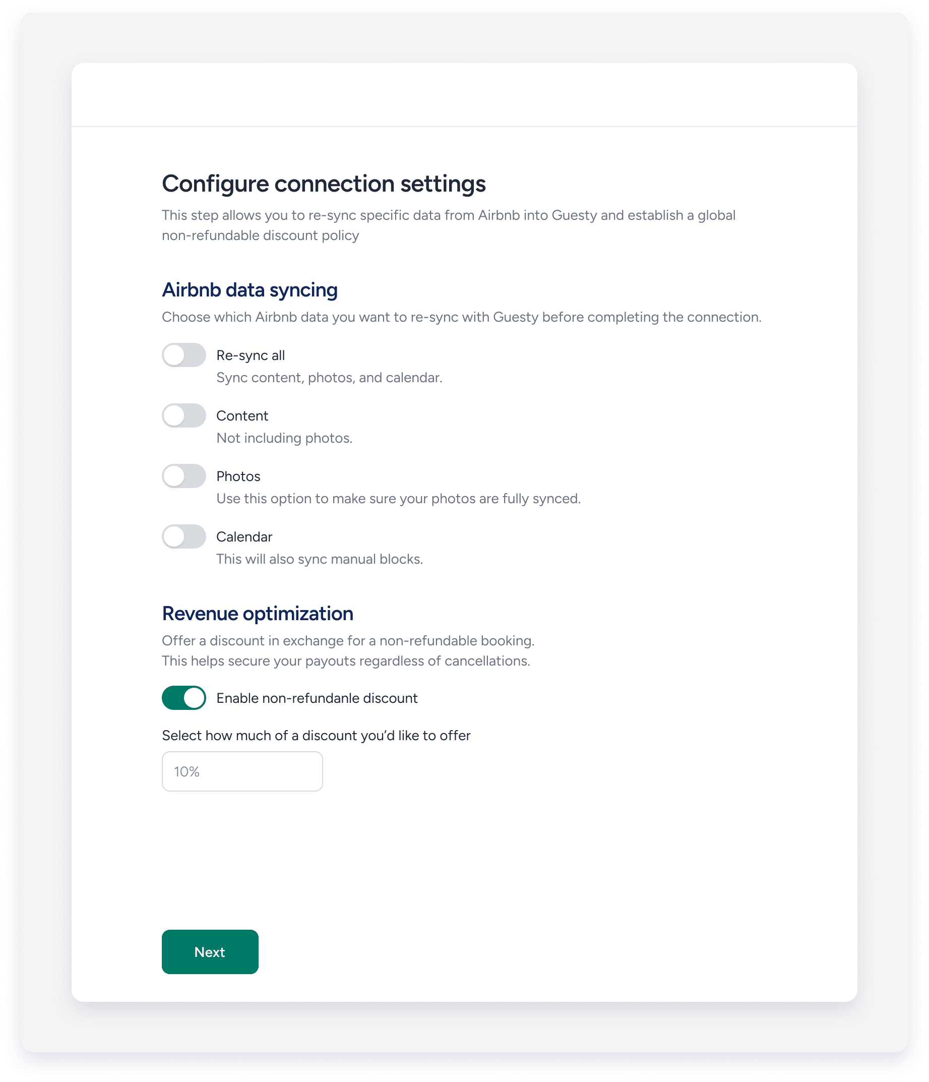 opzioni di sincronizzazione dei dati