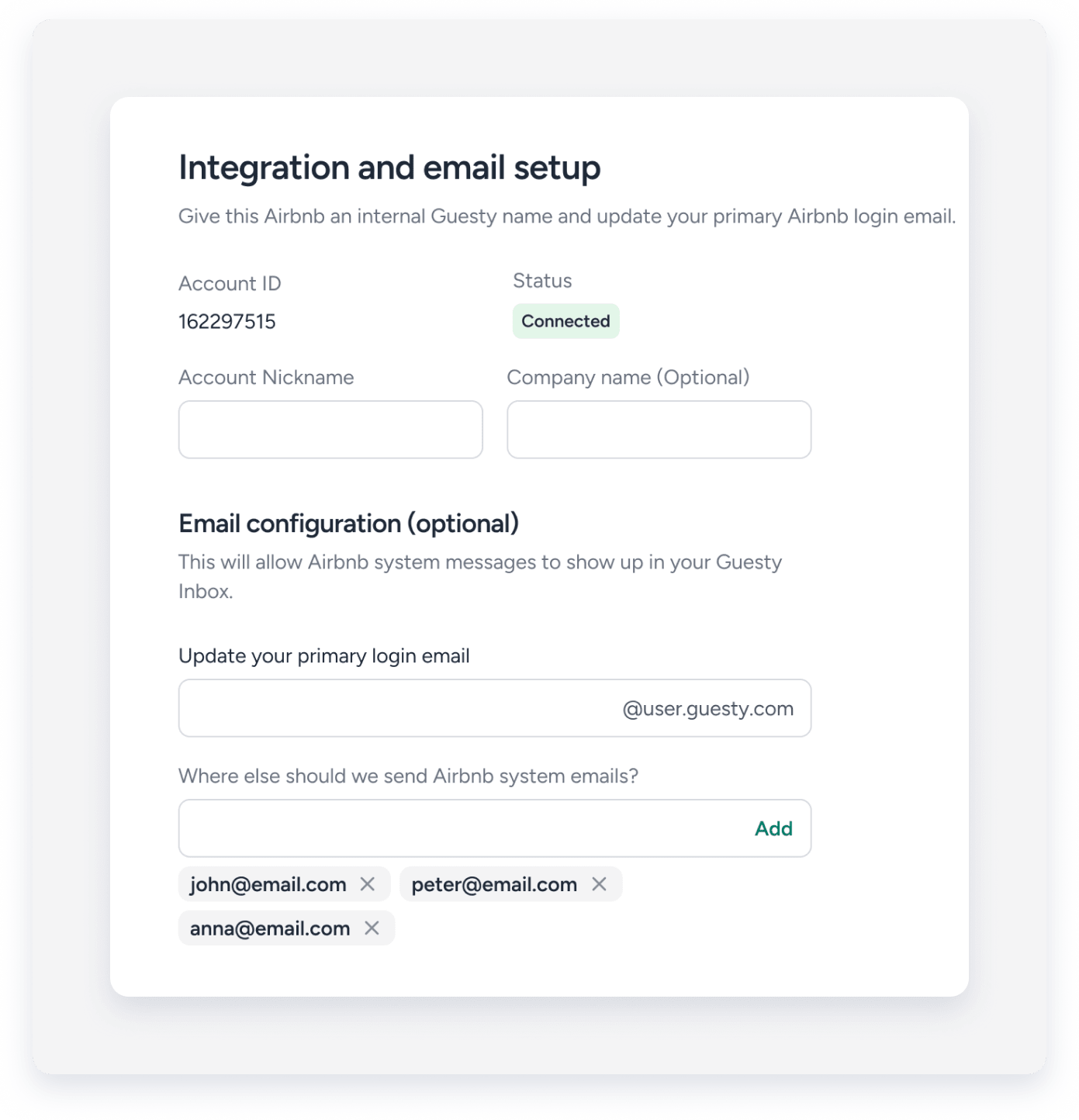 configurar la configuración de la cuenta