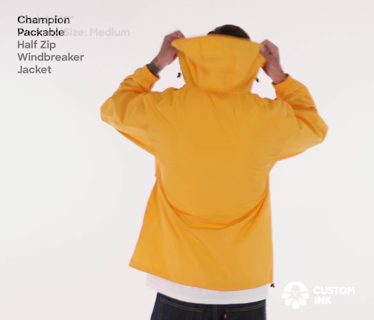 Custom Champion Packable Half Zip Windbreaker Jacket Design