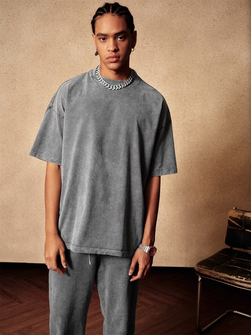 Oversized Vintage-Washed Crew-Neck T-Shirt