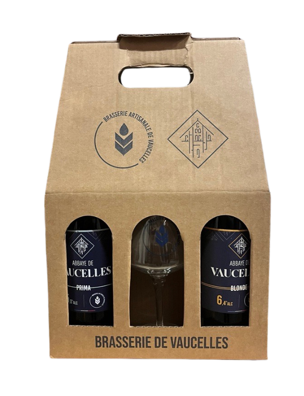 Coffret Abbaye de Vaucelles 2 bières + 1 verre