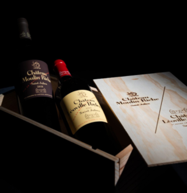 Caisse panachée Léoville 2014 et Moulin Riche 2018