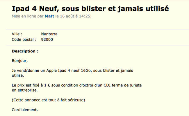 CV annonce de recherche d'emploi sur le bon coin