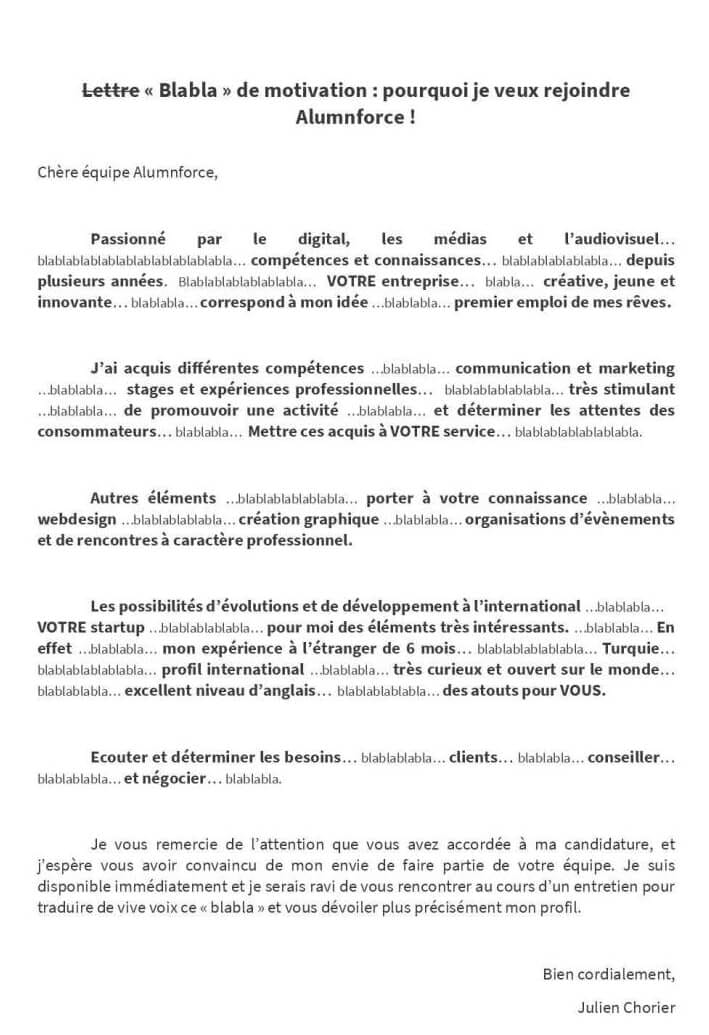La lettre de motivation sans blabla