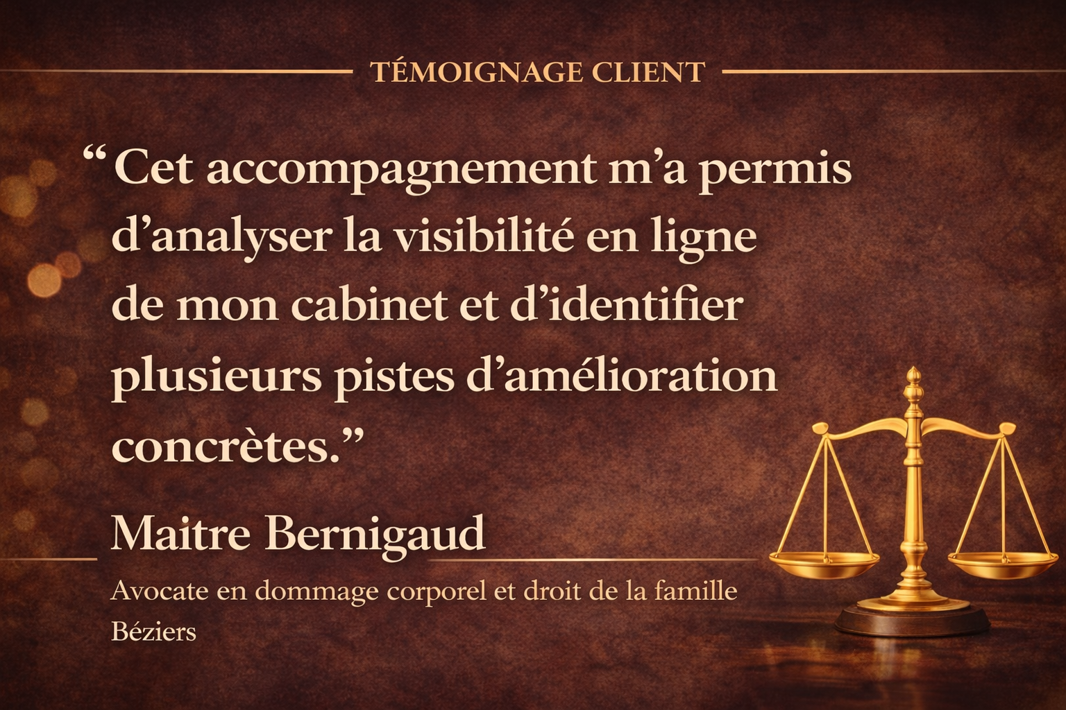 Témoignage de Maître Bernigaud sur l’accompagnement et la présence en ligne