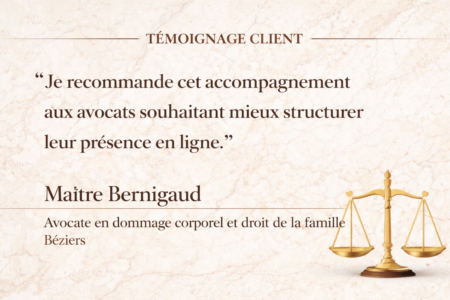 Témoignage de Maître Bernigaud sur l’analyse de visibilité de son cabinet