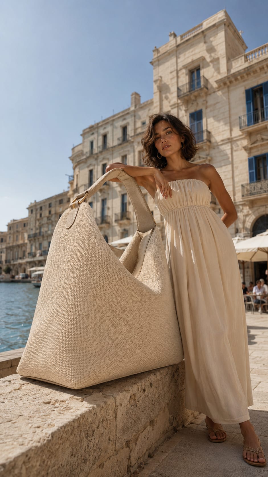 AI product ad video still — riviera lifestyle campaign