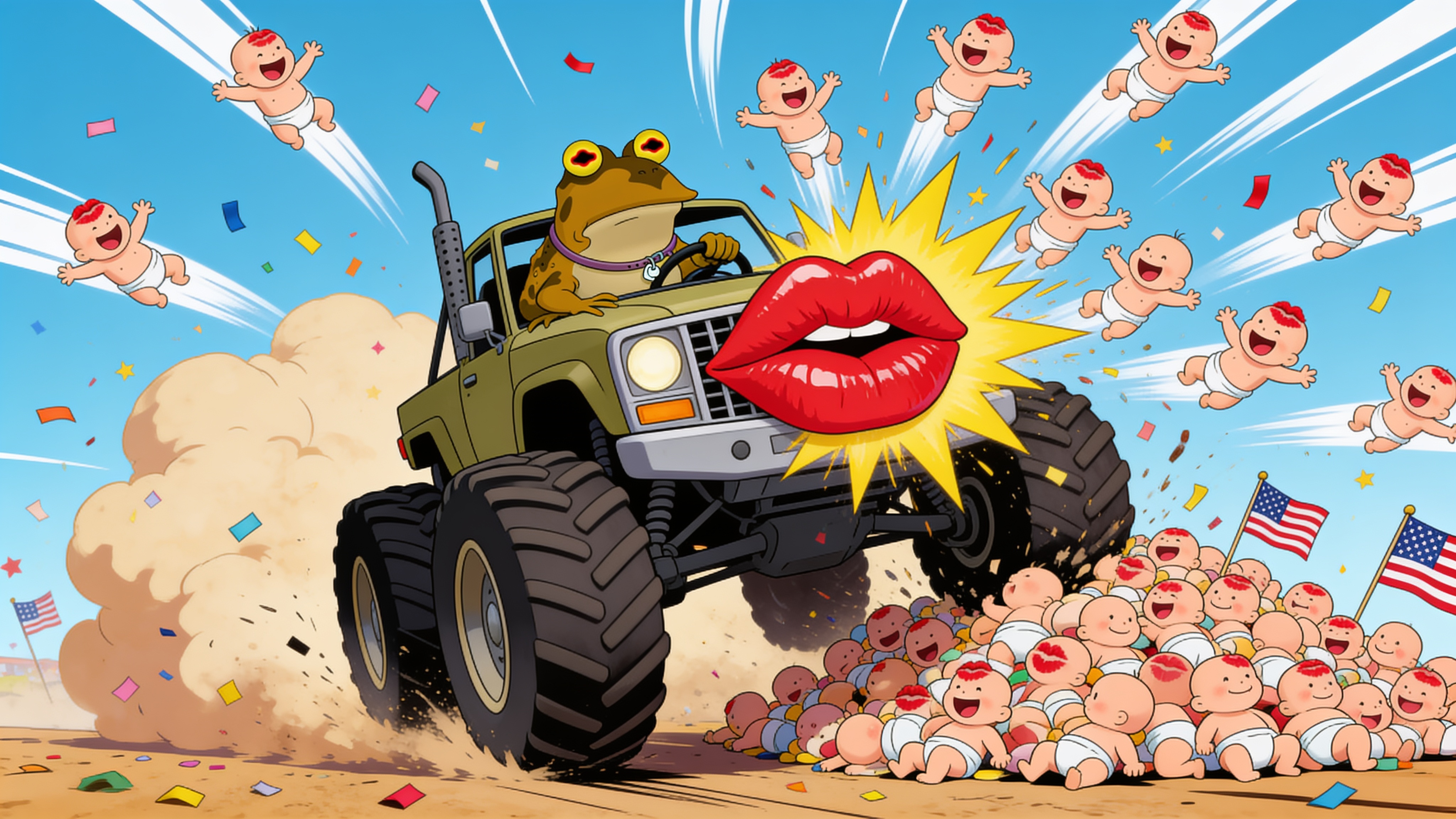 The BABYKISSER 5000 at a campaign rally