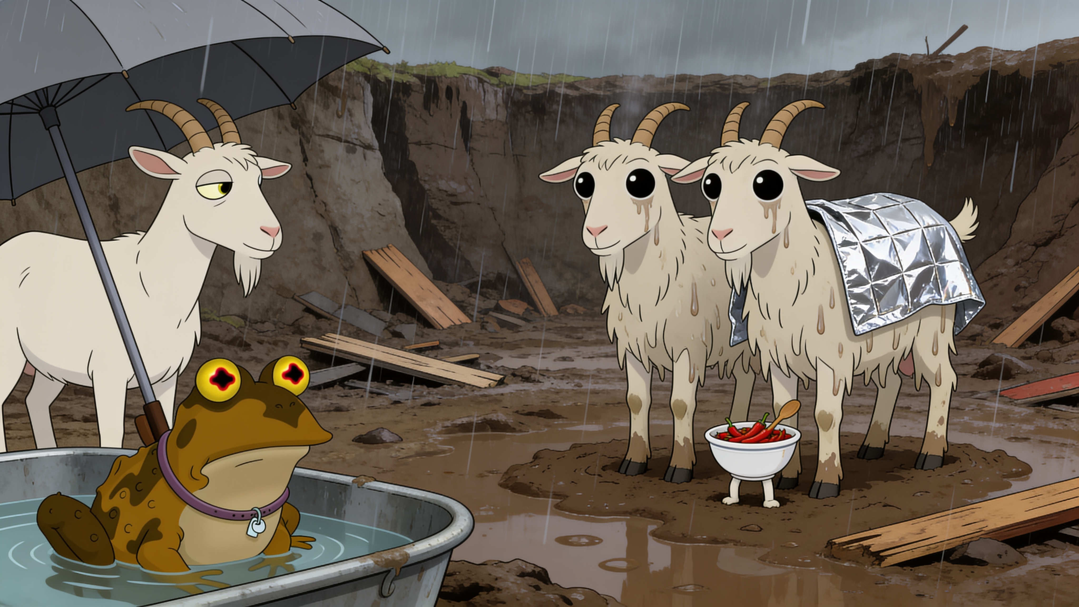 The goats now. Please help. Patricia is followed by a small bowl.