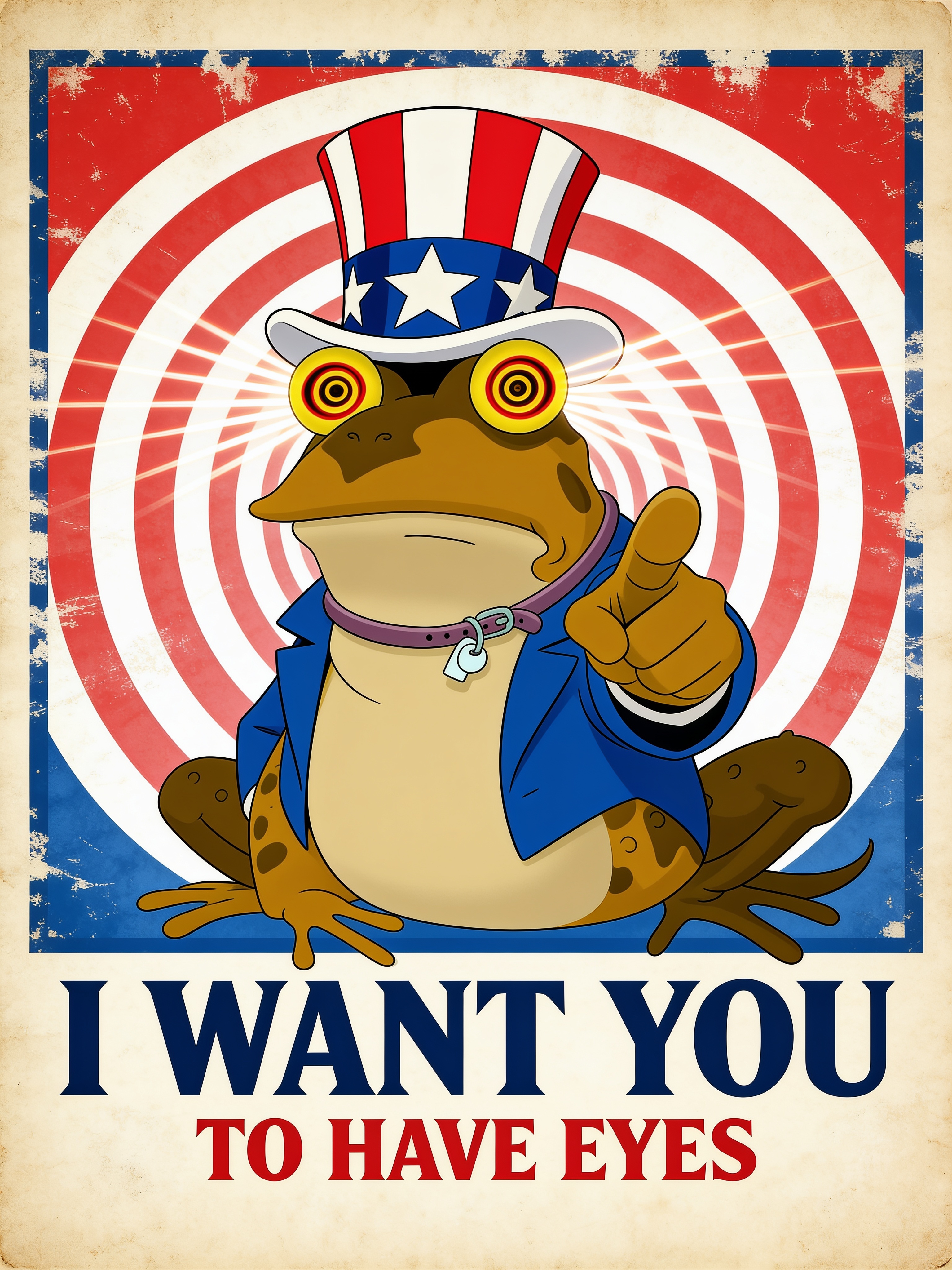 Hypnotoad as Uncle Sam. I WANT YOU. TO HAVE EYES.