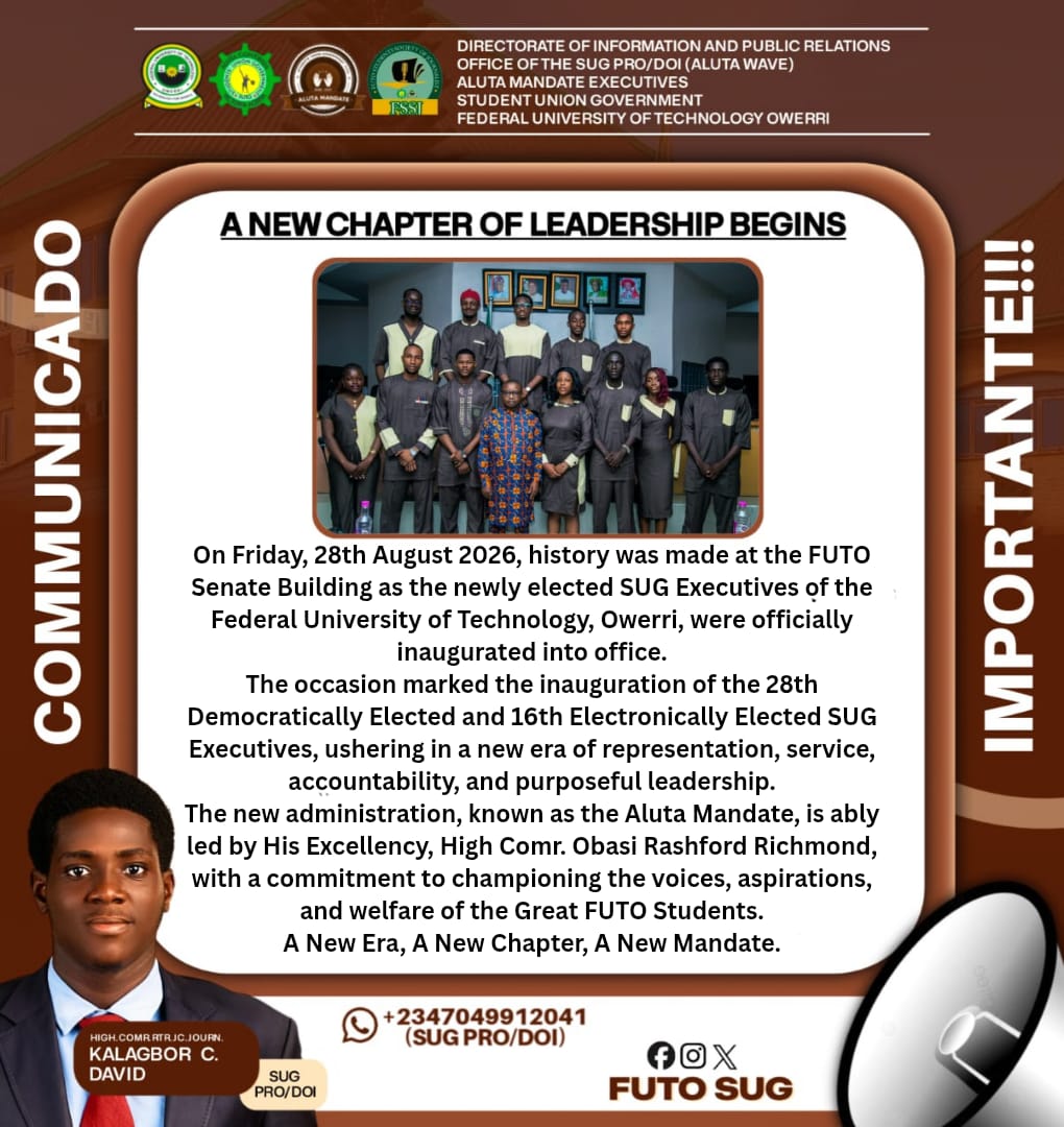 FUTO 28th SUG Executive inauguration