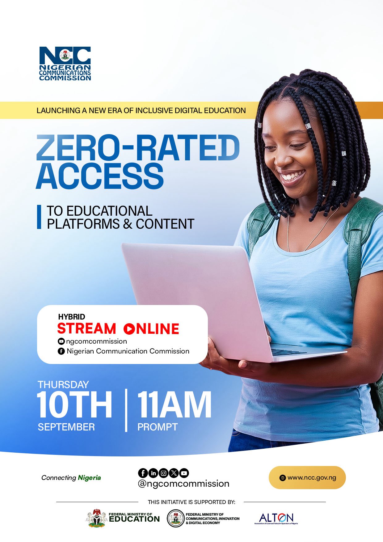 NCC and Federal Ministry of Education launch zero-rated data initiative for students