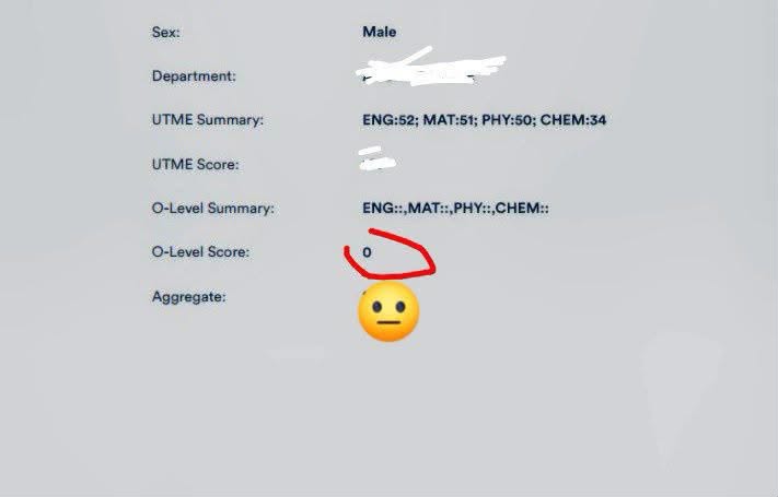 Zero O'Level Score