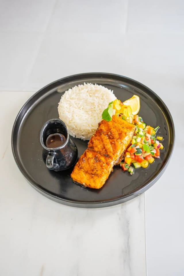 Seoul-ful Grilled Salmon with Pineapple Salsa